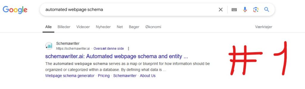 Number one in 5 days using schema